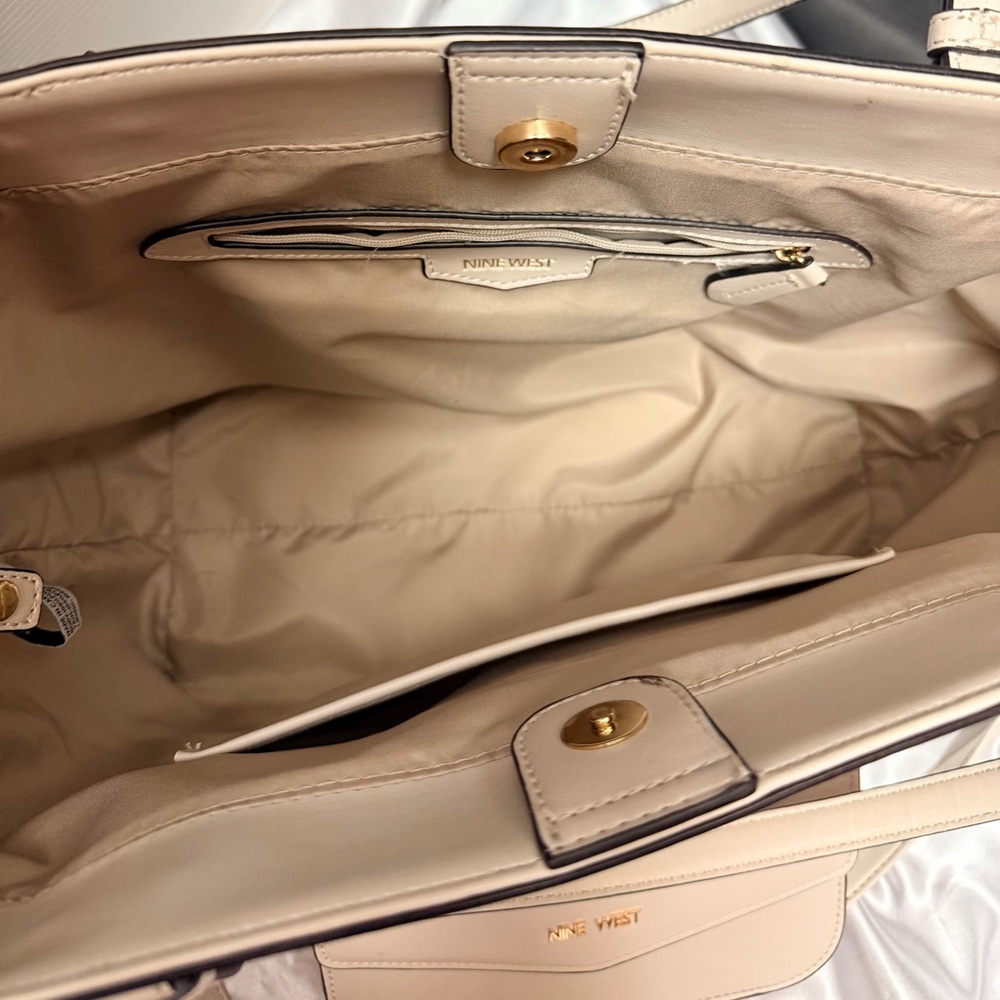 Nine West Beige Logo Tote Bag + Crossbody Large + Tan Small Bag - Picture 3 of 3